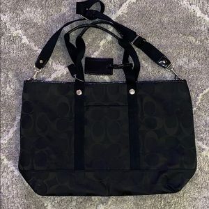 Coach Black Signature Tote with Adjustable Strap